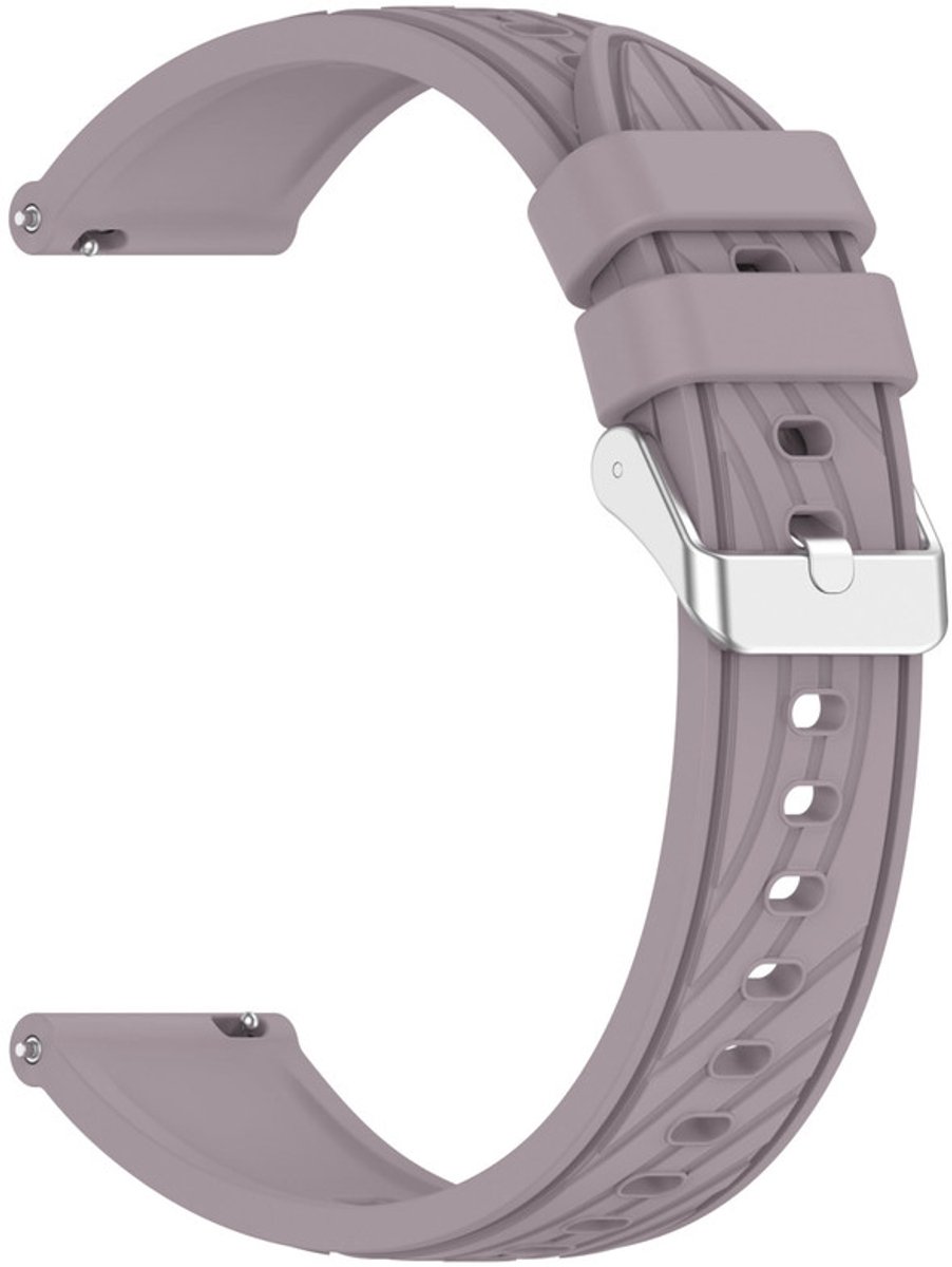 Siliconen bandje - geschikt voor Garmin Venu (2 Plus) / Venu SQ (2) / Vivomove (Style - Sport) / Vivoactive 3 / 5 / 6 / Forerunner 55 / 165 / 245 / 645 / 570 - 42mm - gestreept - lavendel