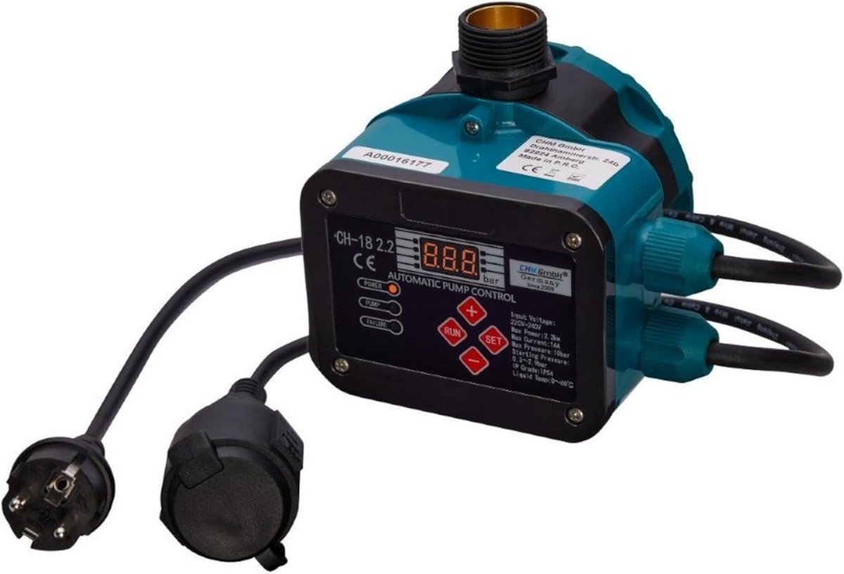 Digitale Volautomatische Pompregelaar met Drukinstelling tot 2.2 kW
