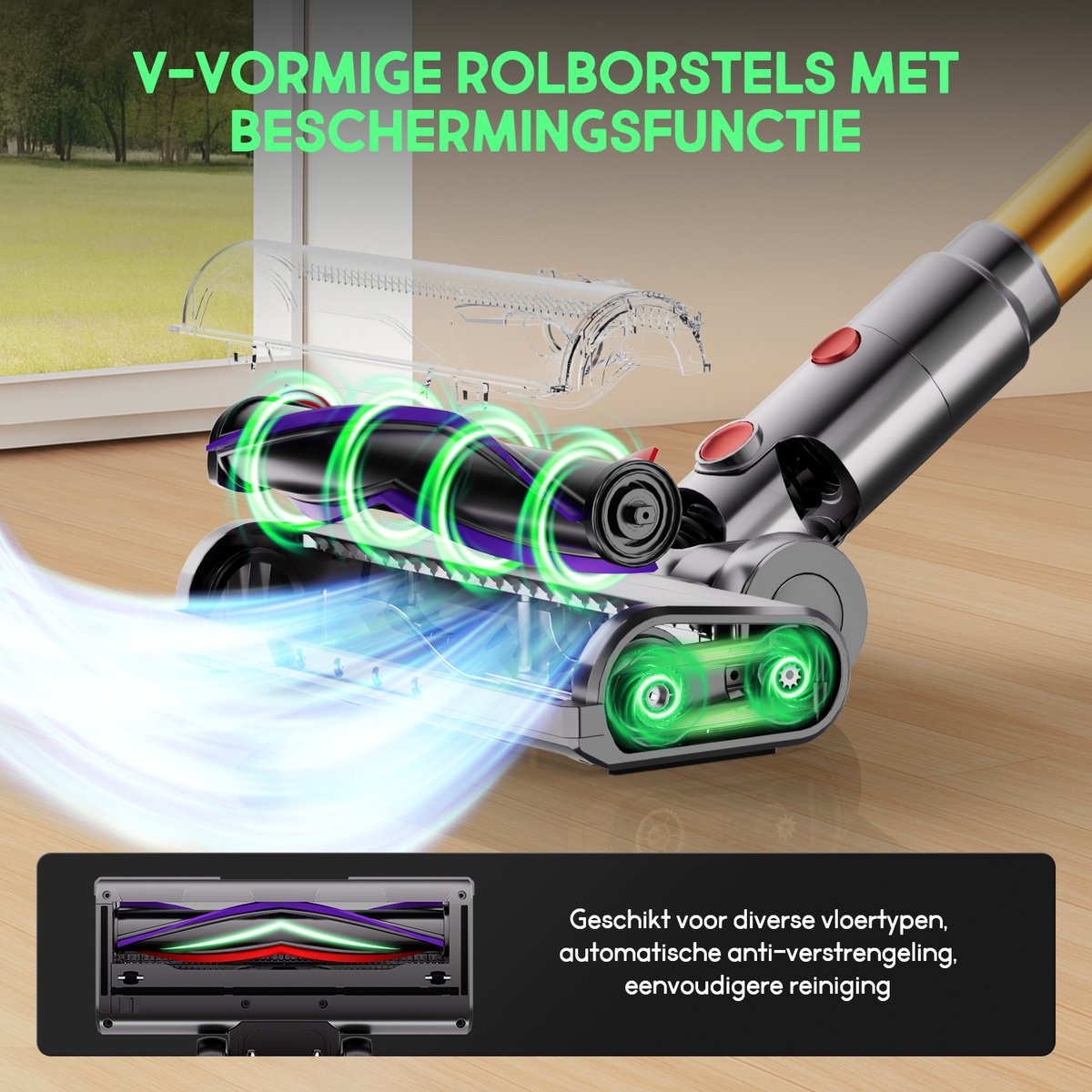 Fukstern Draadloze Steelstofzuiger met 75KPa Zuigkracht - afbeelding 3