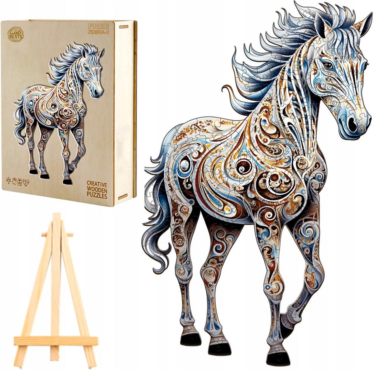 Unieke Houten Legpuzzel 230 Delen met Opvallend Zebra Patroon