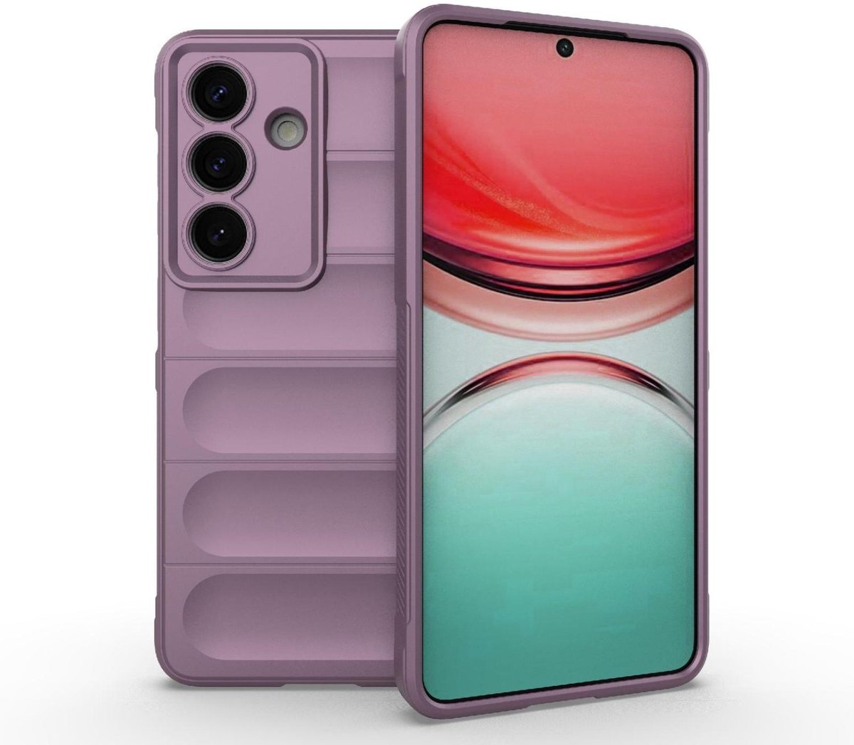 Mobigear Hoesje geschikt voor Samsung Galaxy S26 Telefoonhoesje Flexibel TPU | Mobigear Bumpy Backcover | Galaxy S26 Case | Back Cover - Paars