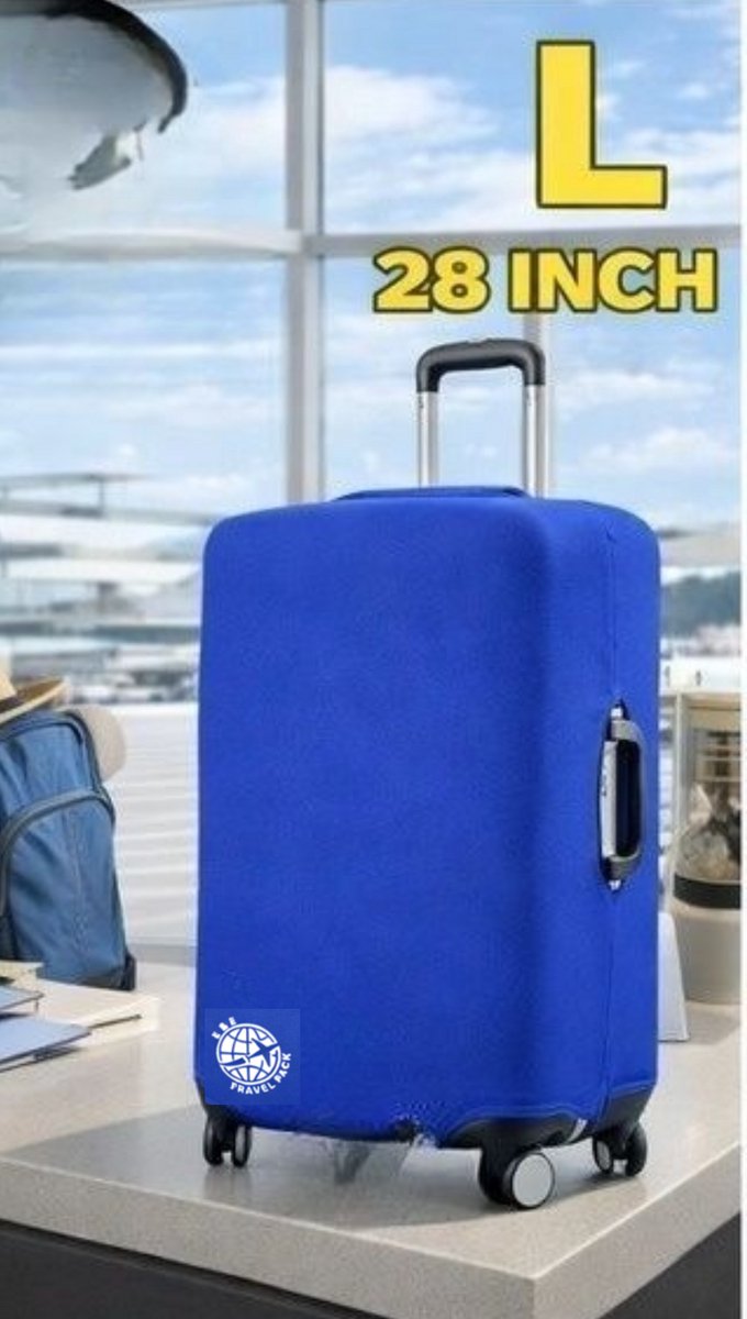Wasbare Elastische Kofferhoes Bagage Beschermhoes Maat L-28 inch- E&E Travel Pack-Reiskofferhoes, Trolley, Protector Cover Kofferhoes, bagagehoes, bagagehoes, vakantie, reizen beschermhoes, koffer (28 inch), vliegtuig Travel ROOD/BLAUW