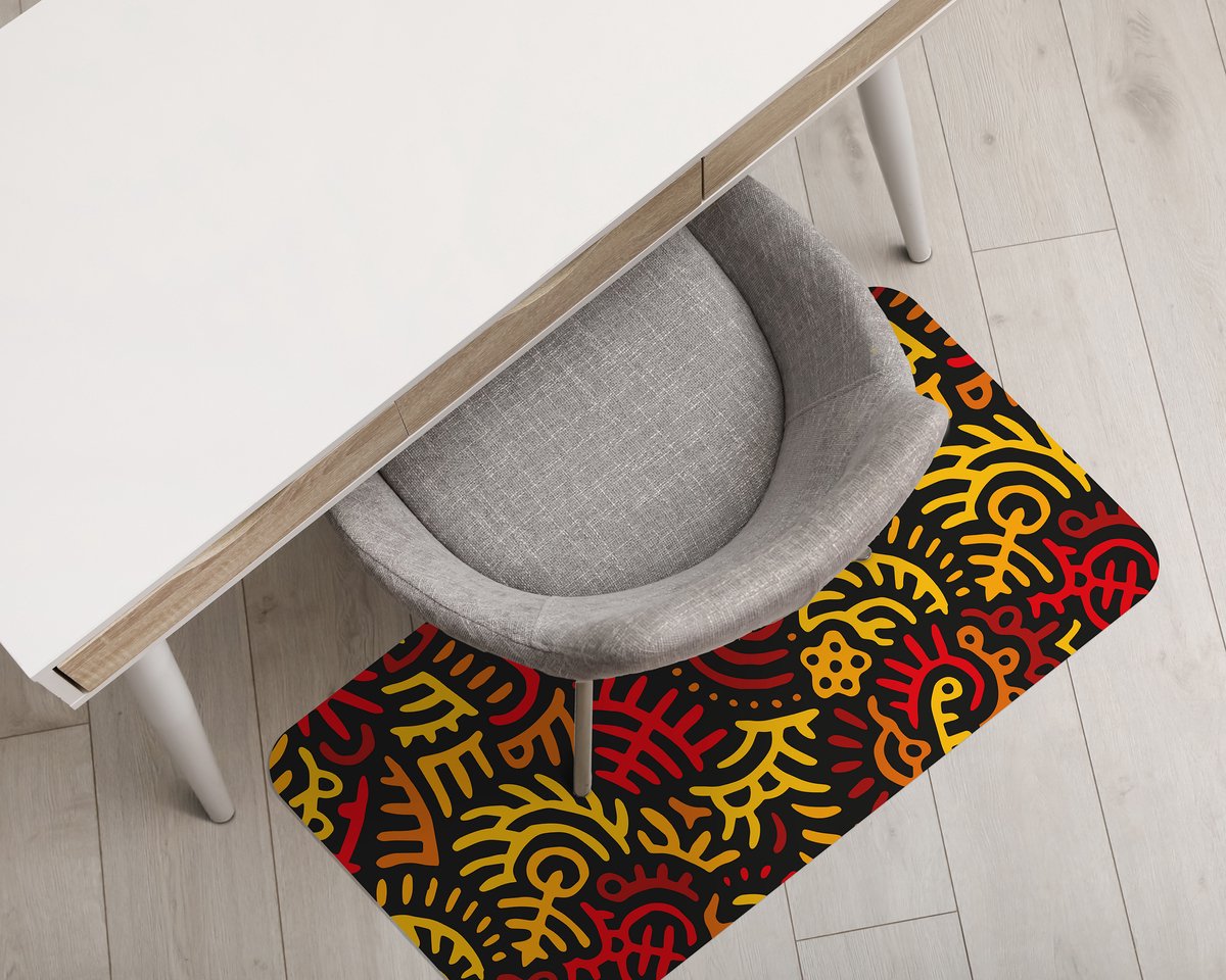 Coloray Vloerbeschermer - Mexicaanse patronen Vloerbeschermer Bureaustoel - 100x70 cm - Veelkleurig Computer Stoel Mat - Vloerbeschermer Bureaustoelmat - Mótif Vloerbeschermer - Rechthoekige Mat - Etnische Thema