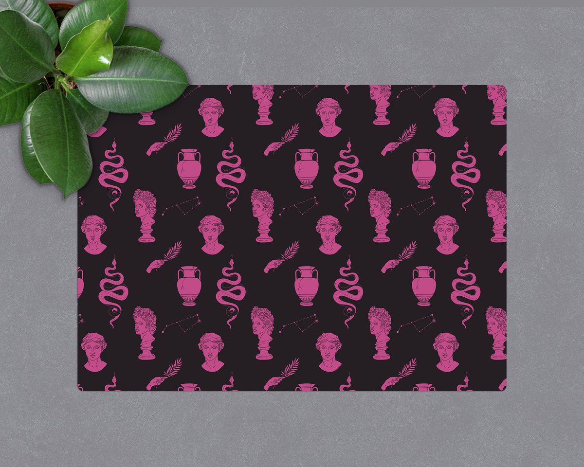 Coloray Vloerbeschermer - Oud Grieks patroon Vloerbeschermer Tapijt - 140x100 cm - Veelkleurig Bureau Stoel Mat - Vloerbeschermer PVC - PVC Vloerbeschermer - Rechthoekige Mat - Deel Thema