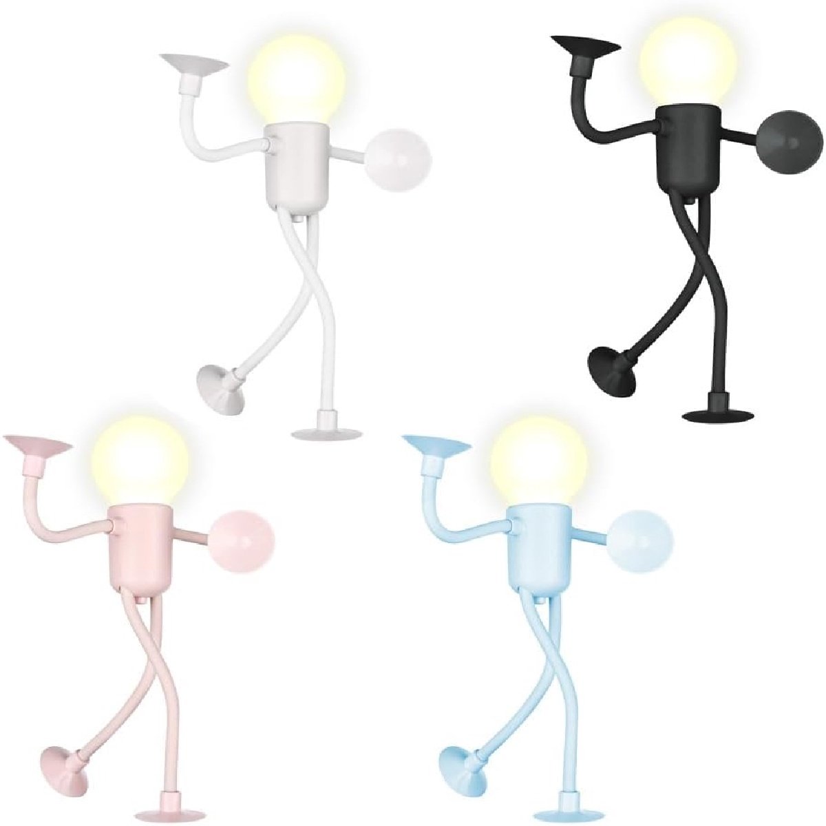 longziming -Vormveranderend Atleet Nachtlampje met Zuignap – Flexibel LED Nachtlicht – Warm Licht – Decoratief & Cadeau-idee voor Slaapkamer en Badkamer