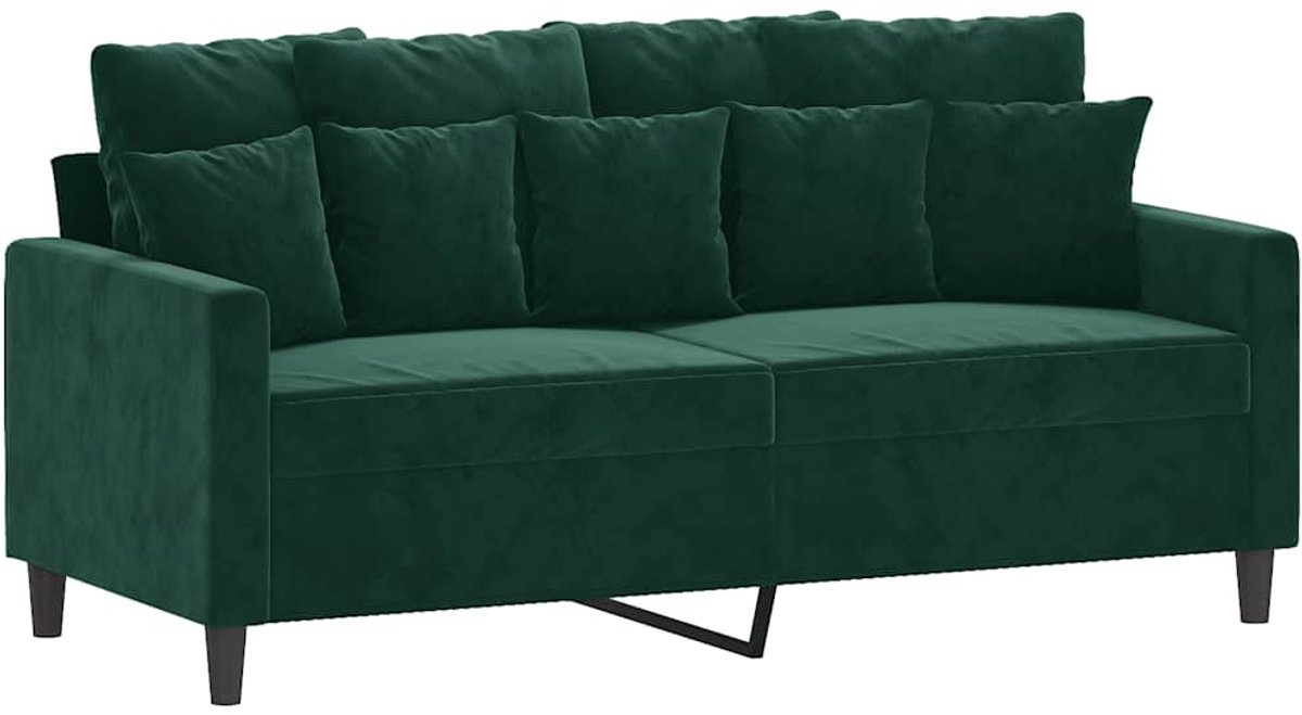 vidaXL Tweezitsbank - 140 - cm - fluweel - donkergroen