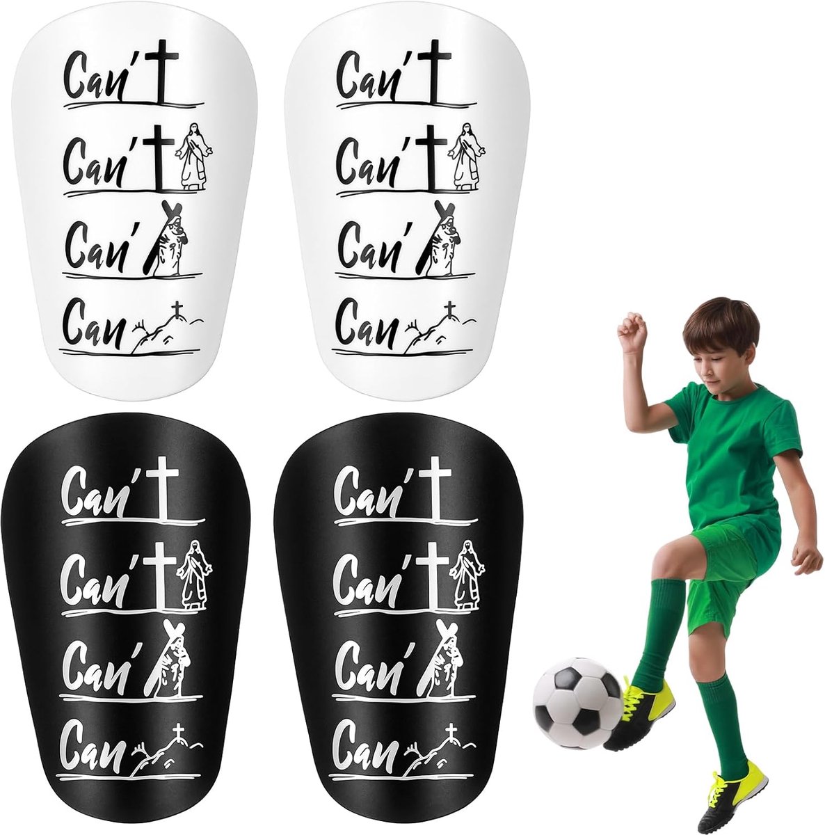Kinder Scheenbeschermers - Voetbal Beschermers - Veilig Sporten - Ultralicht Comfort - One Size - Wit Zwart