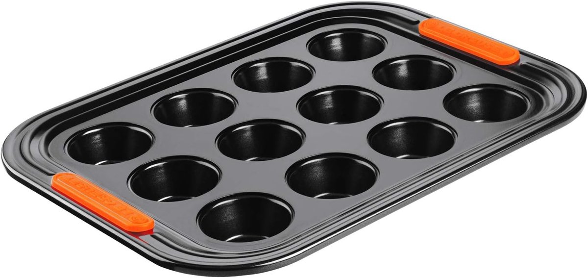 Bakvorm Muffin - Cupcake Plaat - Zelf Bakken - 12 Vormpjes - 30 cm - Zwart