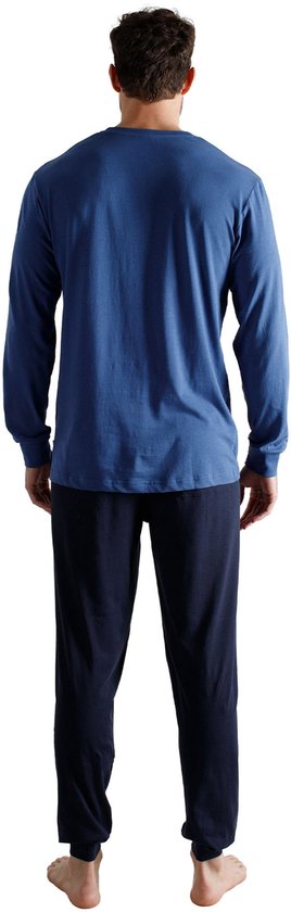 TOM TAILOR - pyjamaset lang basic logo blauw