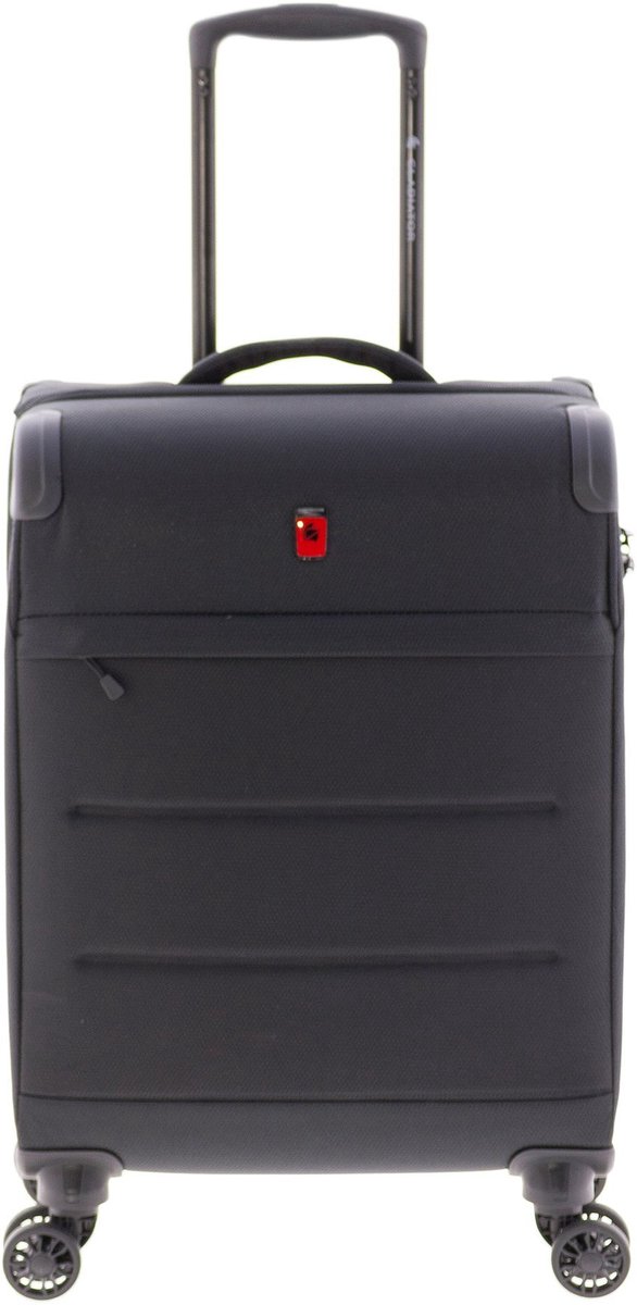 Gladiator 4700 4 wielen Cabinewagen 55 cm met uitbreidingsplooi - Zachte bagage - TSA slot - black