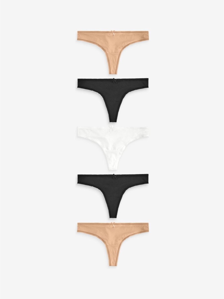 Next - Dames - Set van 5 slipjes van microvezels - Zwart