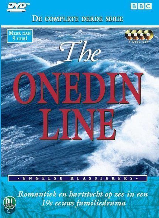 DVD hoes met golven op zee en de titel "The ONEDIN LINE". Meer dan 9 uur. 4 Disc Set.