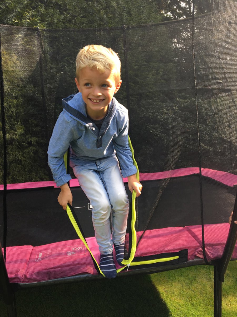 EXIT Silhouette Trampoline Rechthoek 244x366cm met Veiligheidsnet - Op Poten - Zwart