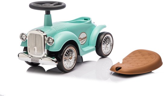 Eco Toys - Retro Loopauto - Wit - Met Claxon & Opbergruimte - Lekvrije EVA Banden - Vanaf 18 Maanden - Max. 25 kg