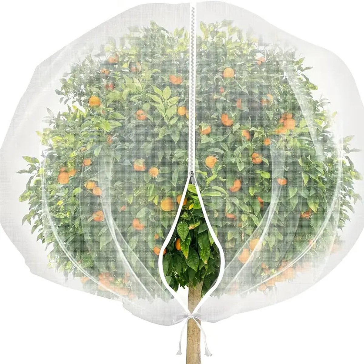 Set van 3 grote beschermhoezen voor fruitbomen — 120 cm x 180 cm (met ritssluiting en trekkoord) — Transparante vogelwerende plantenbarrière en fijnmazig net voor bloemen en fruitbomen; houdt herten, eekhoorns en insectenplagen effectief tegen.