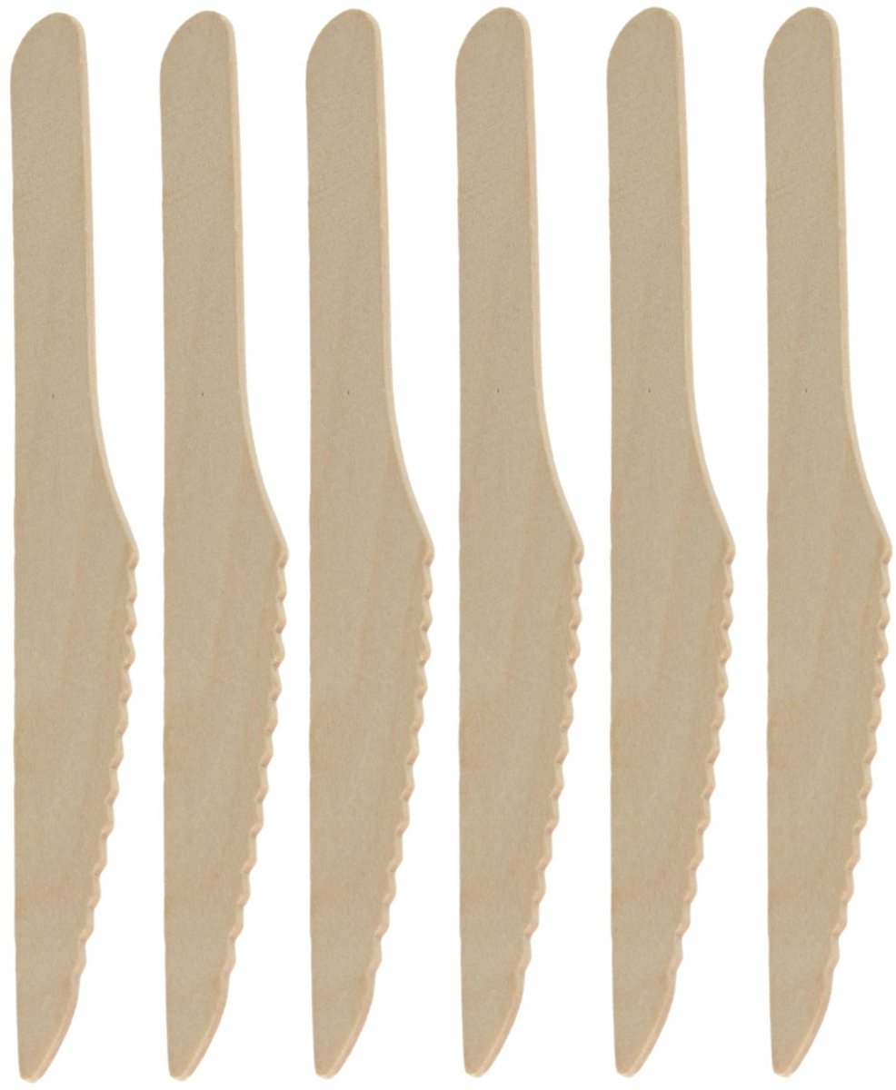 DEPA BBQ/verjaardag/camping bestek - messen - 40x - hout - 16 cm - eco friendly/composteerbaar