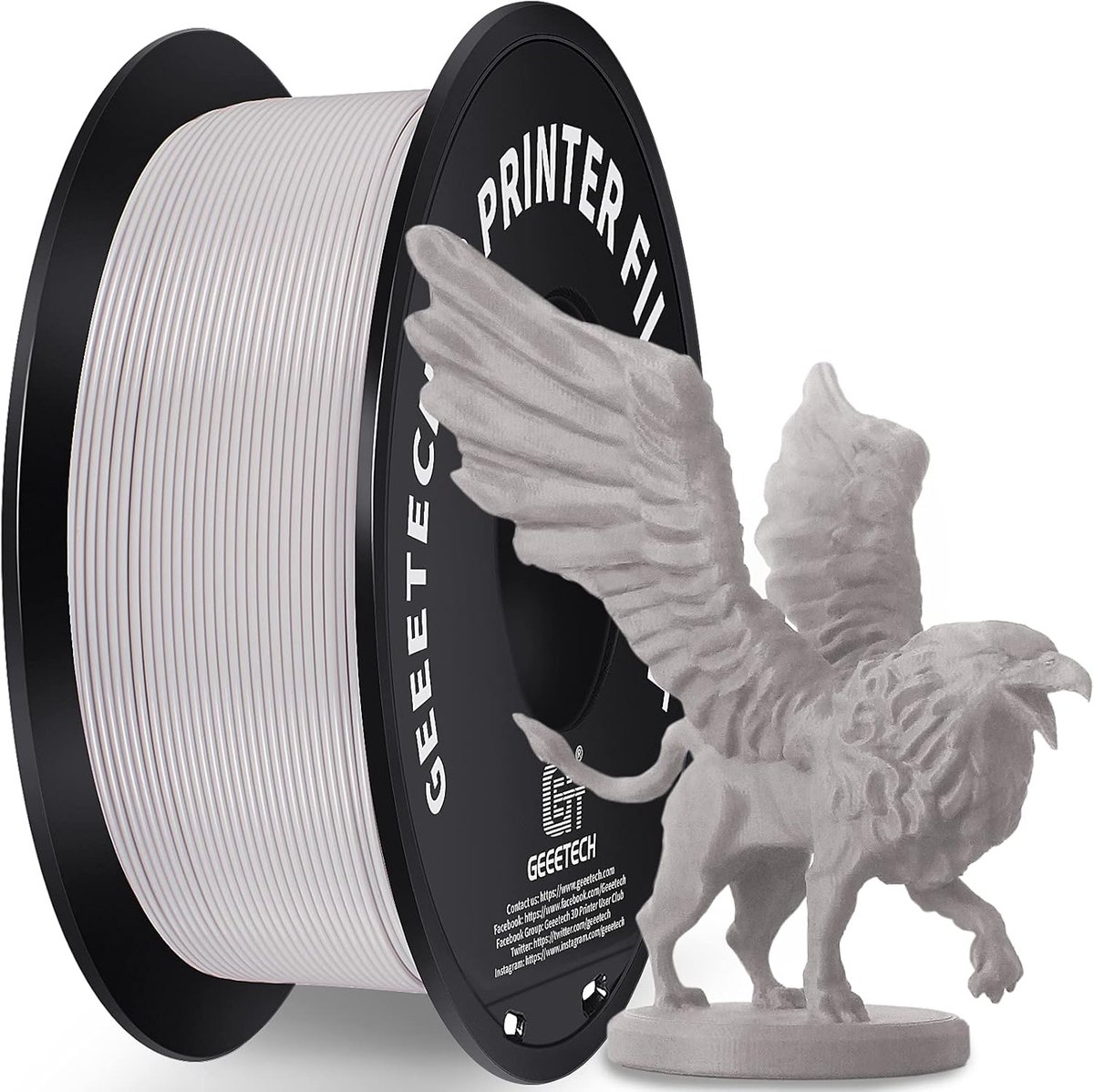 3D Printer Filament - PLA Draad - Modellen Printen - Hoge Precisie - 1.75 mm - Grijs