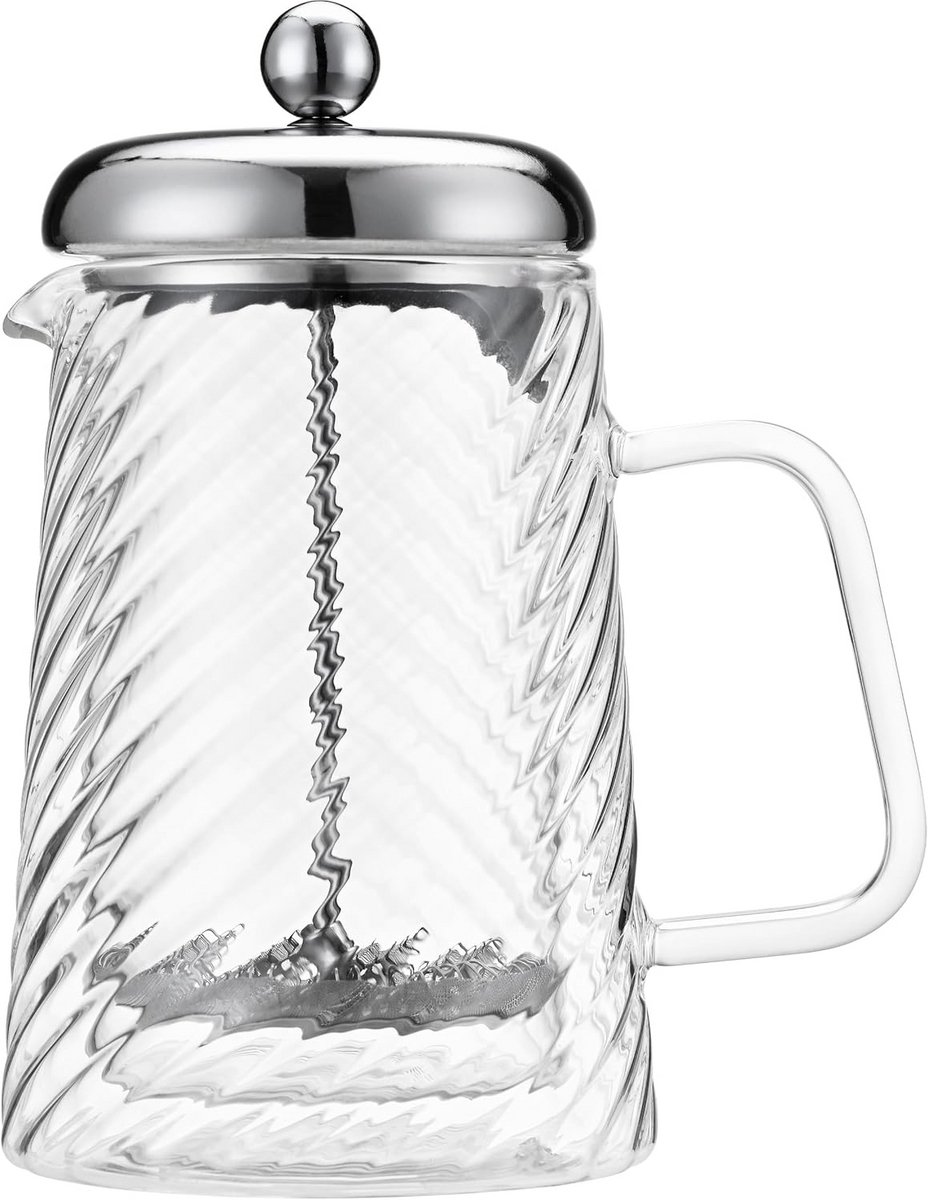 Koffiezetapparaat Glas - French Press - Koffie Zetten - Dubbelwandig Geïsoleerd - 3 Koppen - Duidelijk