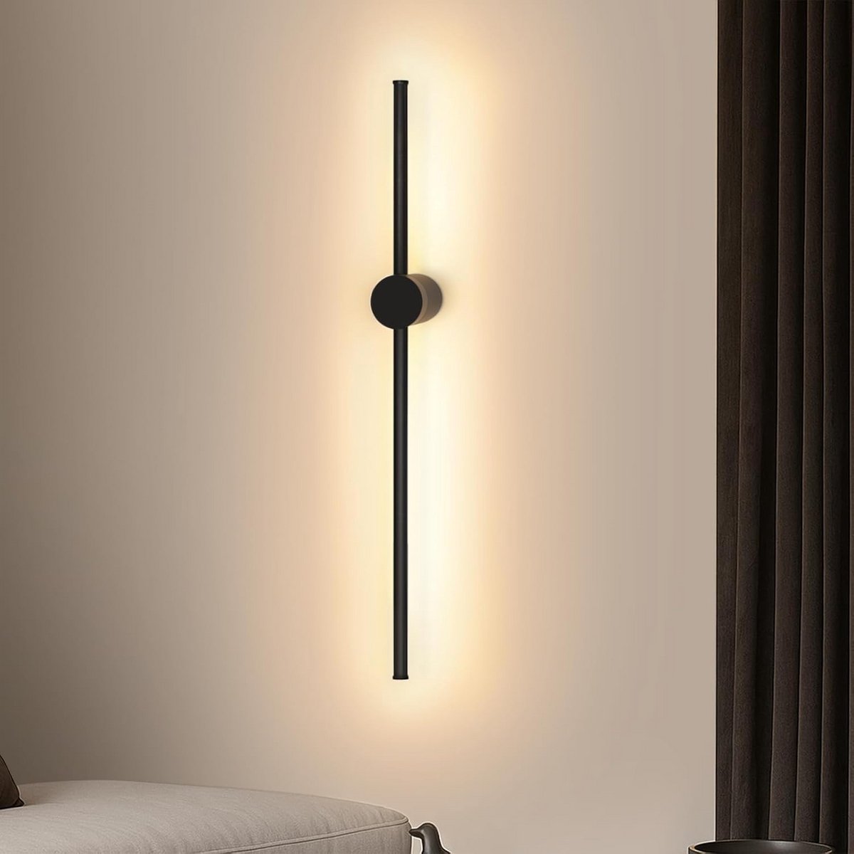 LED Wandlamp Binnen - Moderne Verlichting - Trappenhuis Verlichten - Indirect Licht Omhoog - 60 cm Lengte - Mat Zwart