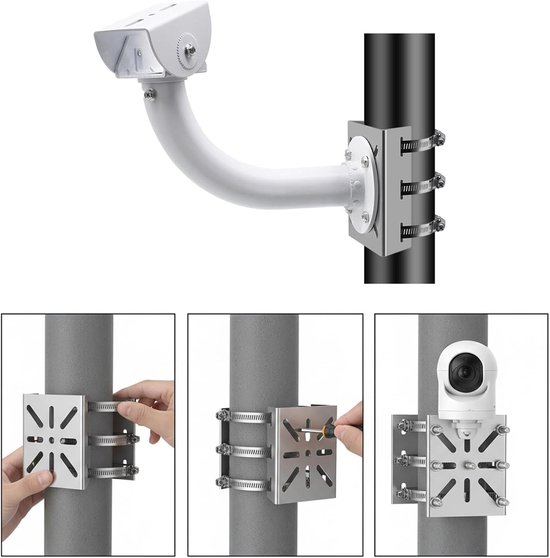 Verticale Mast Houder - Universele Camera Beugel - Bewakingscamera Montage - Robuuste Stangbevestiging - 24.6 x 14.3 x 4.9 cm van Merkloos — afbeelding 3