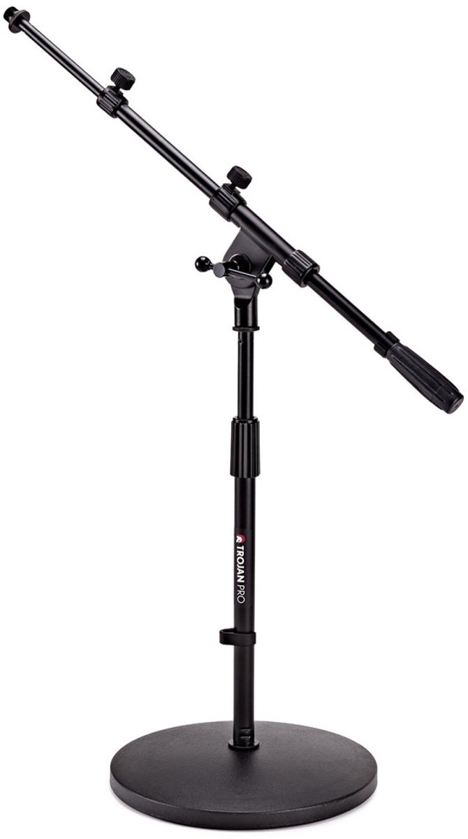 Trojan Pro Korte ronde microfoonstandaard met telescopische arm