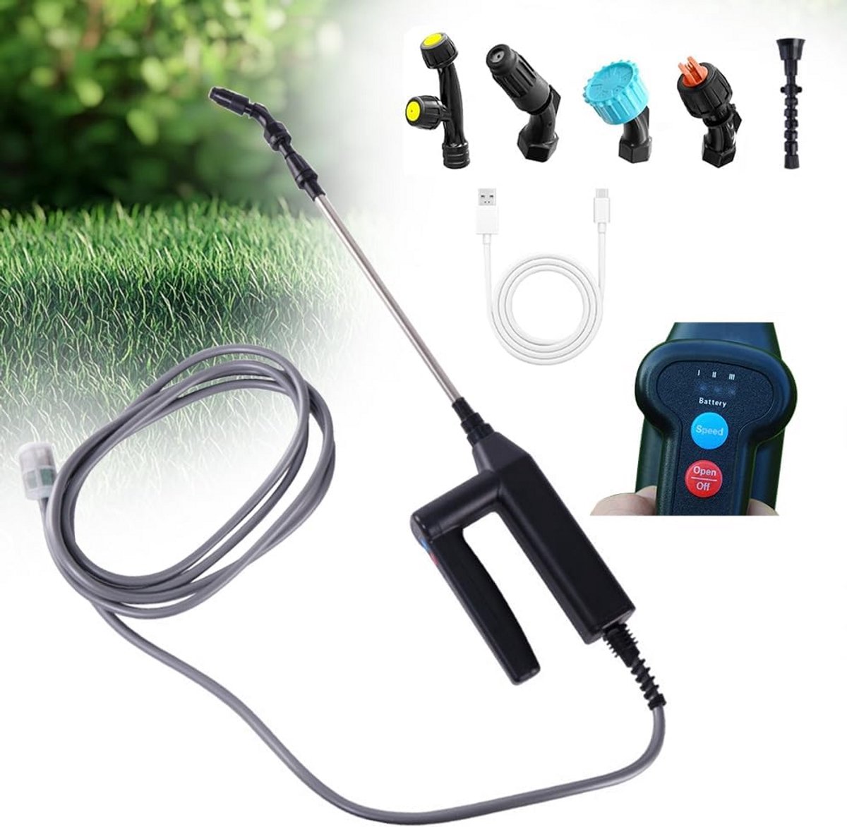 Elektrische Sproeier - Draagbare Verstuiver - Planten Water Geven - Verstelbare Sproeiers - 5 Meter Slang
