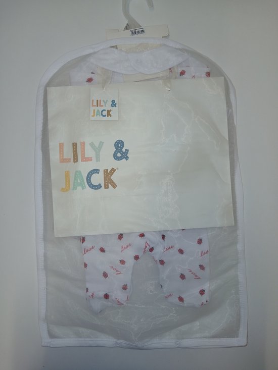Lily & Jack - cadeauset baby - 5-delig - meisjes - newborn - lieveheersbeestjes - love - maat 50 — afbeelding 3