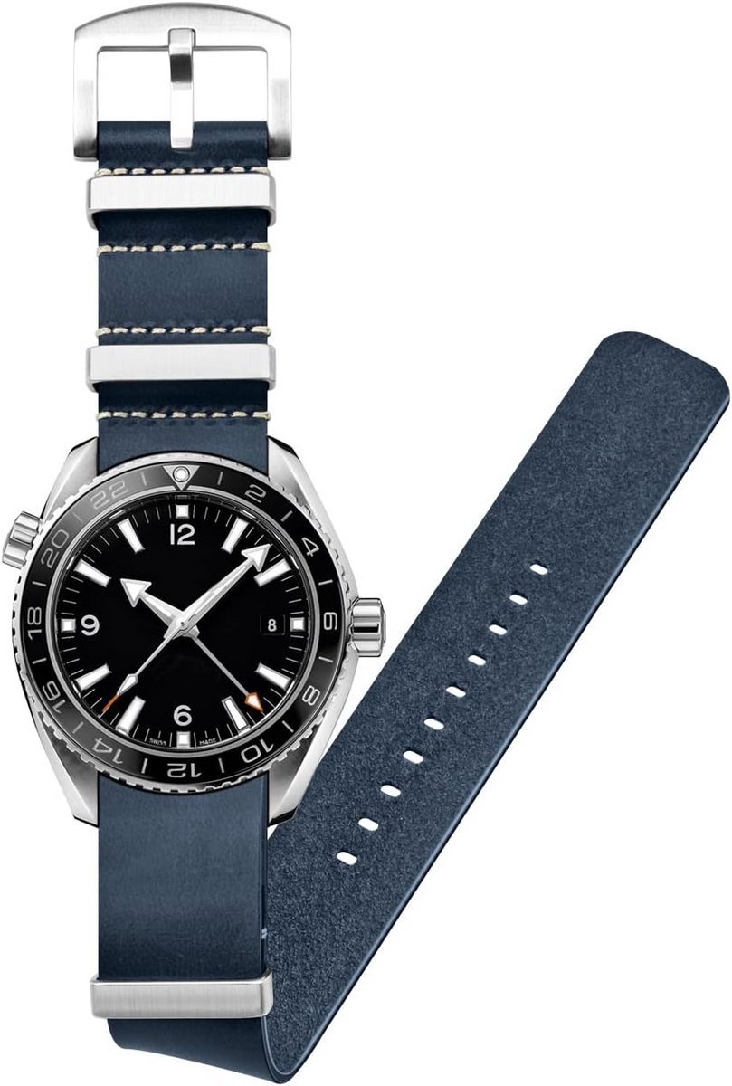 Kalfslederen Horlogeband - Zachte Armband - Dagelijks Gebruik - Roestvrijstalen Lus Gesp - 18 20 22 24 mm