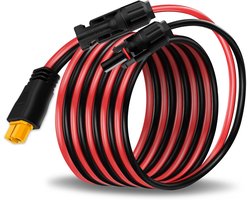 Zonnecollector-Kabel naar XT60 Adapter – 12 AWG / 3.3mm² – 60cm – IP67 Waterdicht – Solar Verlengkabel voor Draagbare Powerstations en Solar Generatoren