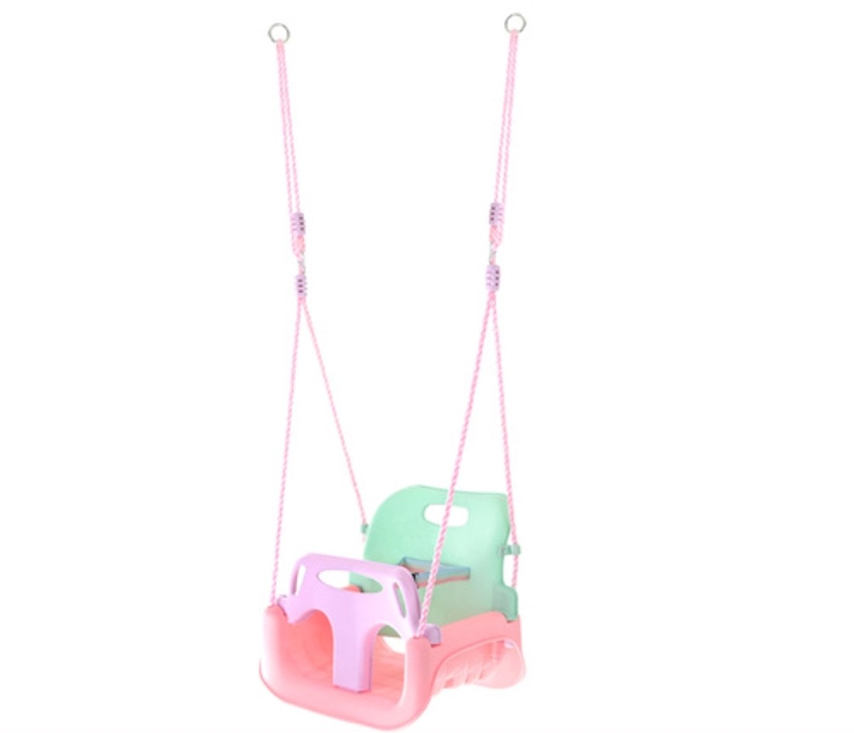 3-in-1 Kinderschommel met Rugleuning & Veiligheidsbeugel – Verstelbare Touwen 120-150 cm – Binnen & Buiten – Max 30 kg – baby schommel met rugleuning – baby swing seat – schommel met veiligheidsgordel – 62750 — afbeelding 7