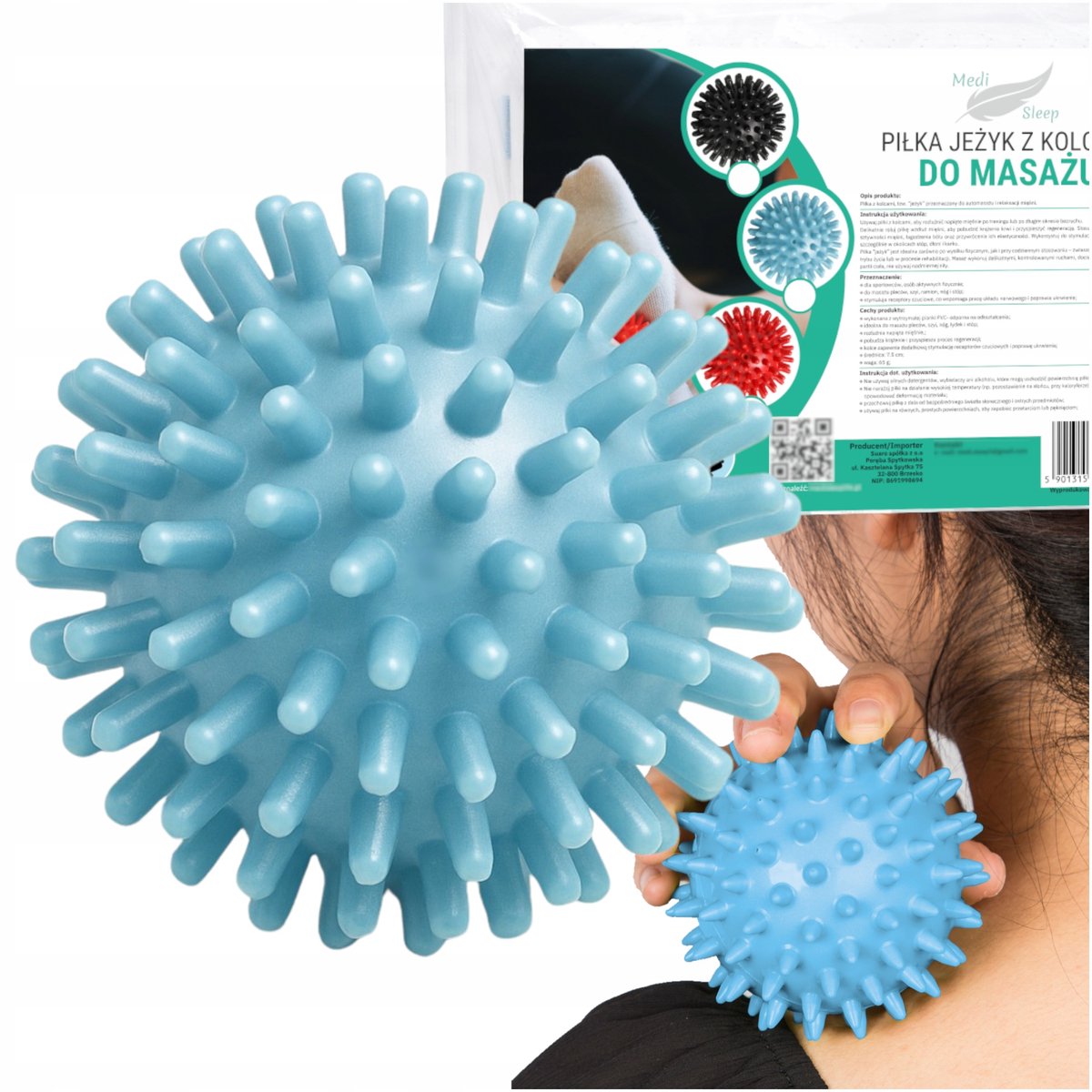 Medi Sleep - Serie - Revalidatie Massagerbal - 7,5 cm - Blauw - PVC