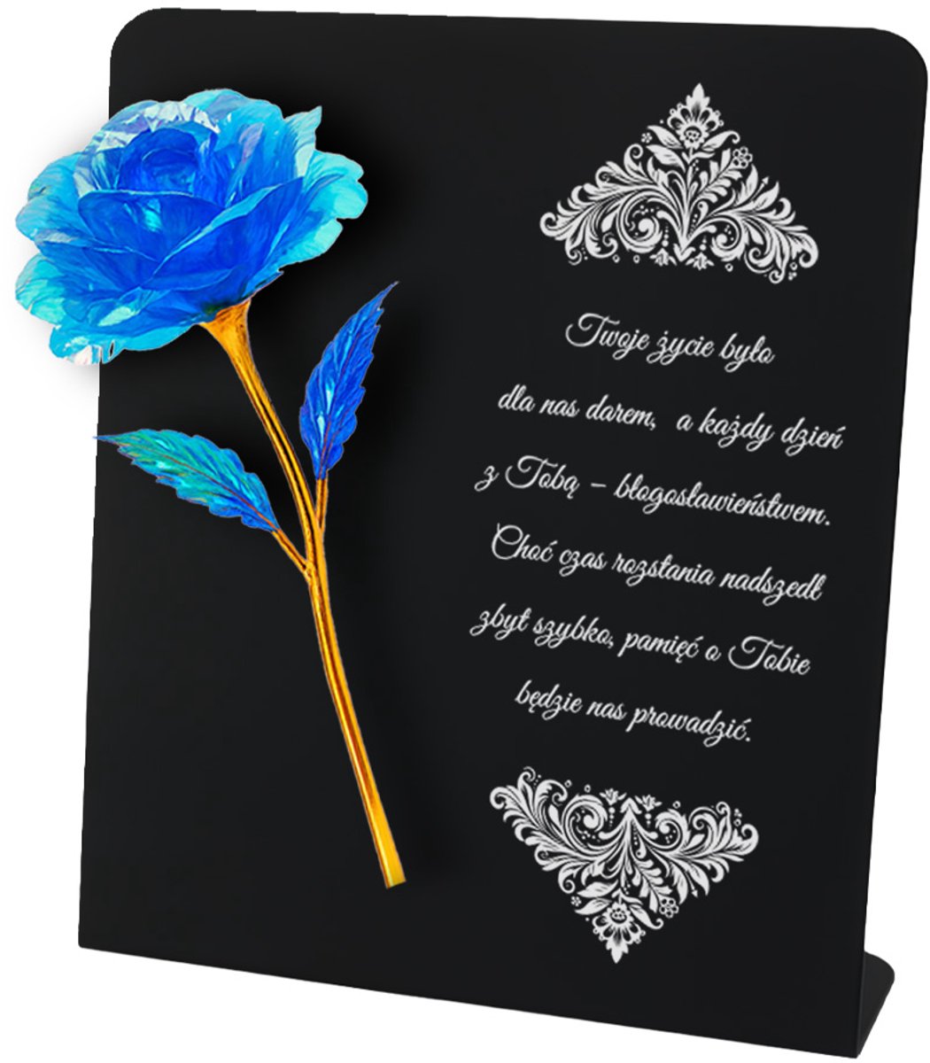 Plexido - Premium Herdenkingsstatuet - Niebieska Róża - 22 cm - Acrylglas