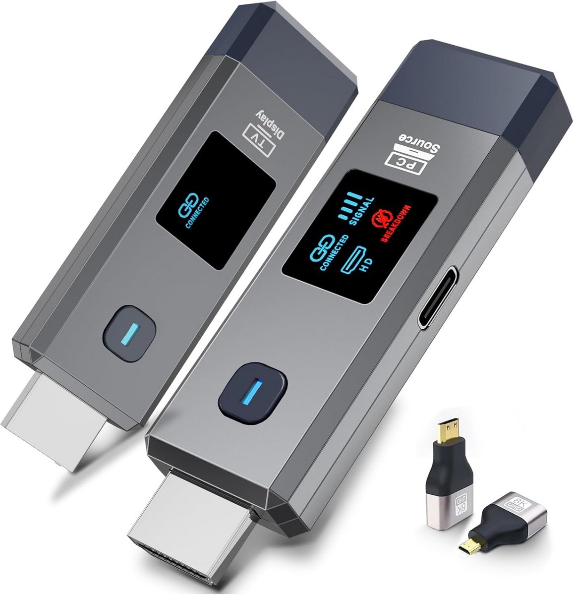 Draadloze HDMI Set - Video Audio Zender - Presentaties Streamen - 100 Meter Bereik - 4K Ondersteuning