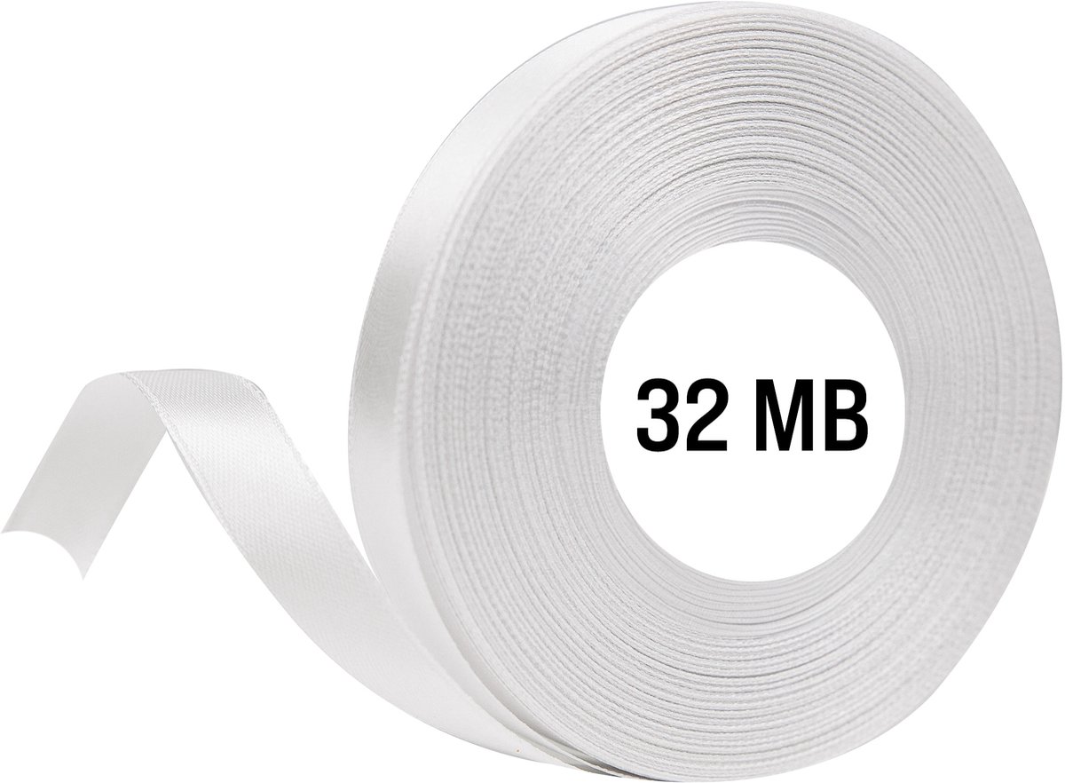 zOkienkiem - Satijnen Lint - 6 mm - Wit - 32 meter