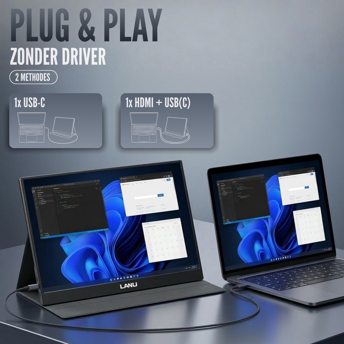 Portable Monitor Flex 16" - 2K Resolutie - 100% sRGB - afbeelding 2