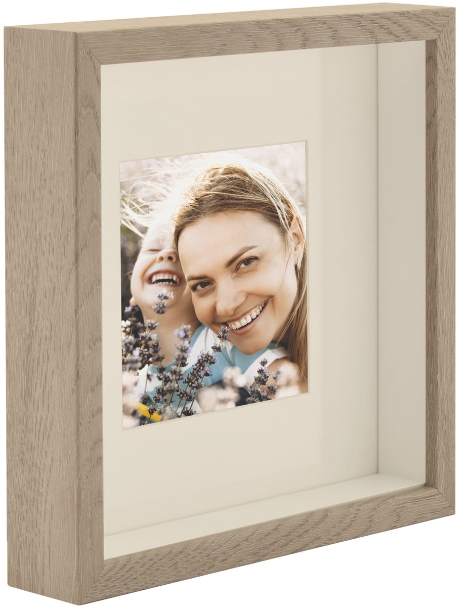 BD Art - Kwadratische Fotolijst - Diepe Box - 23x23 cm - Truffeleik