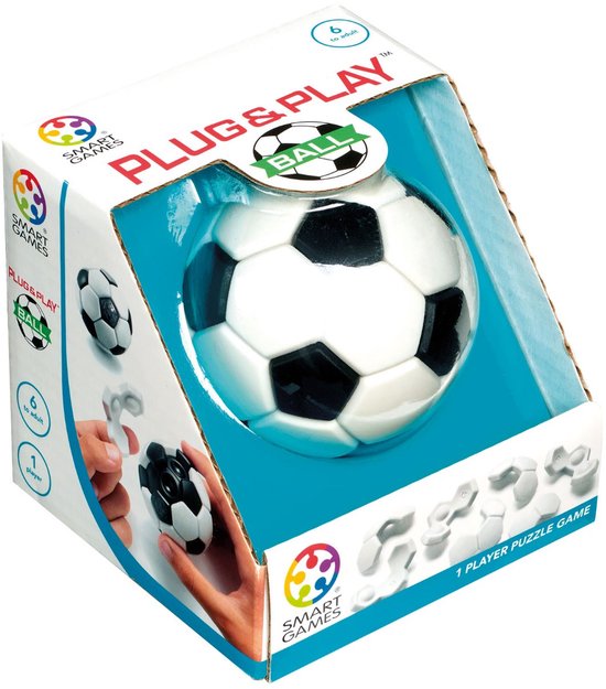 SmartGames Plug & Play Ball - 3D Voetbal Puzzel & Fidget Toy - Compact Logisch Denkspel - IQ Breinbreker - Vanaf 6 Jaar