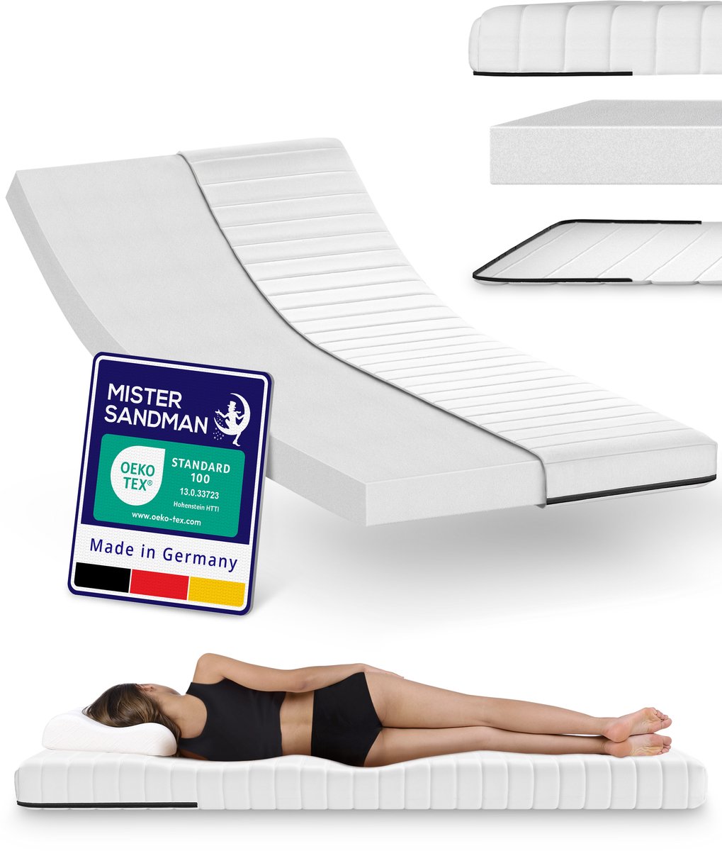 Matras 140x200 cm - Comfortschuim - Wit - Matrassen - Zacht- Mister Sandman - Goede kwaliteit