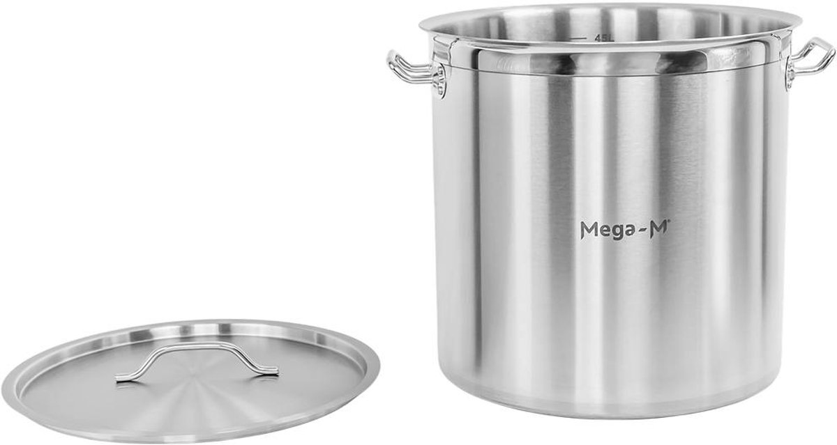 Mega-M PRO Hoge Pan 50 L – Roestvrij Staal met Gepolijste Rand – Duurzaam en Professioneel