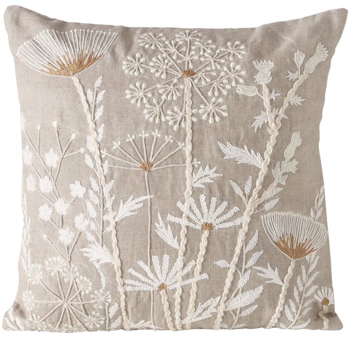 Boltze - Sierkussen - Kussen - Finna – 45x45cm - Linnen - Handgeweven - Beige,Crème,Wit