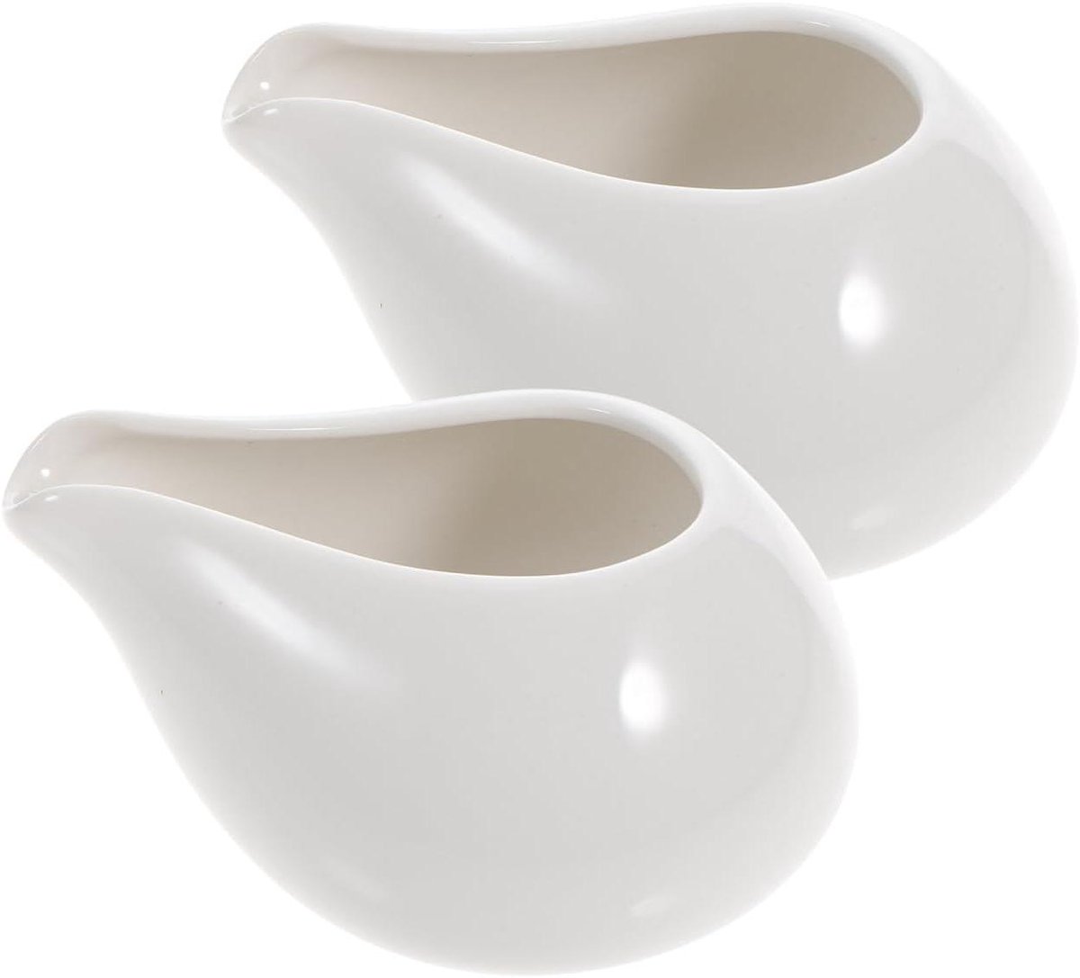 Set van 2 keramieken sauskommen, 240 ml, wit, ideaal voor ketchup en dipsauzen.
