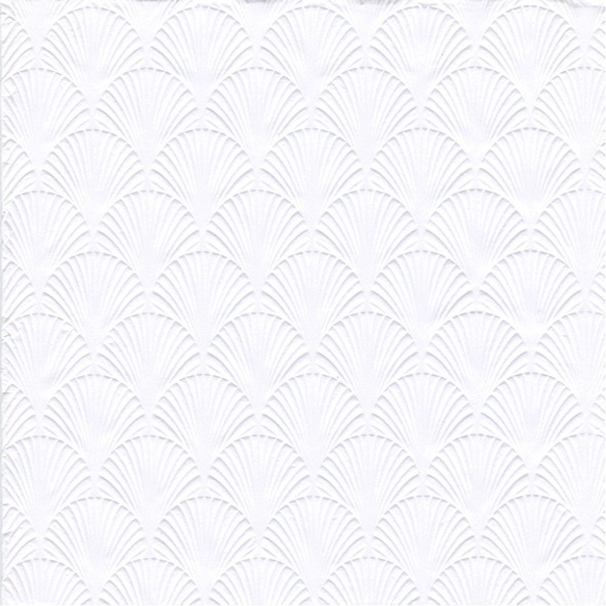 Ihr Servet Luxe - 48x - 3-laags - met schub patroon - wit - 33 x 33 cm