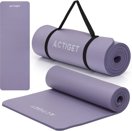 Actiget® Yogamat - Extra Épais - Avec Sangle de Transport - 183 x 61 x 1,5 CM - Violet