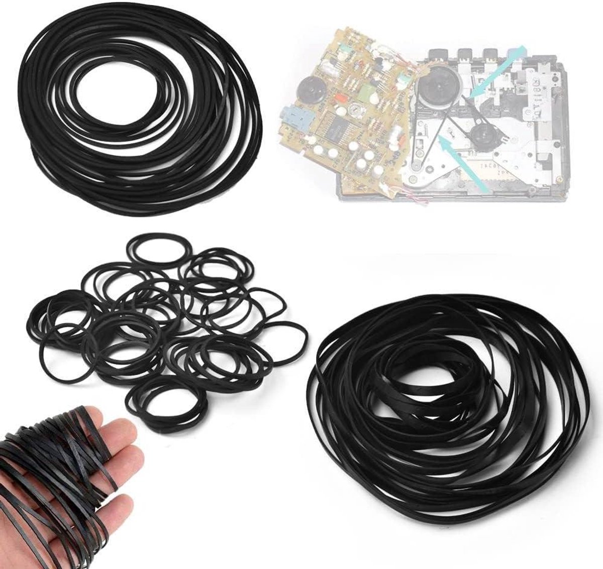 MK Stoer - 28-delige Rubberen Aandrijfriemen Set voor Cassette Recorder DVD Walkman