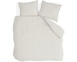 Walra Dekbedovertrek Gentle Stripes - 240x220 - 100% Katoen (BCI) - Off White / Bruin