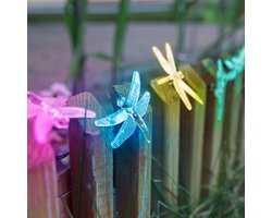 Garden Of Eden Solar LED Lichtsnoer Libelle - 10 Gekleurde LED’s - 2 M - Op Zonne-Energie - Decoratieve Buitenverlichting Voor Tuin, Balkon En Terras [11758B]