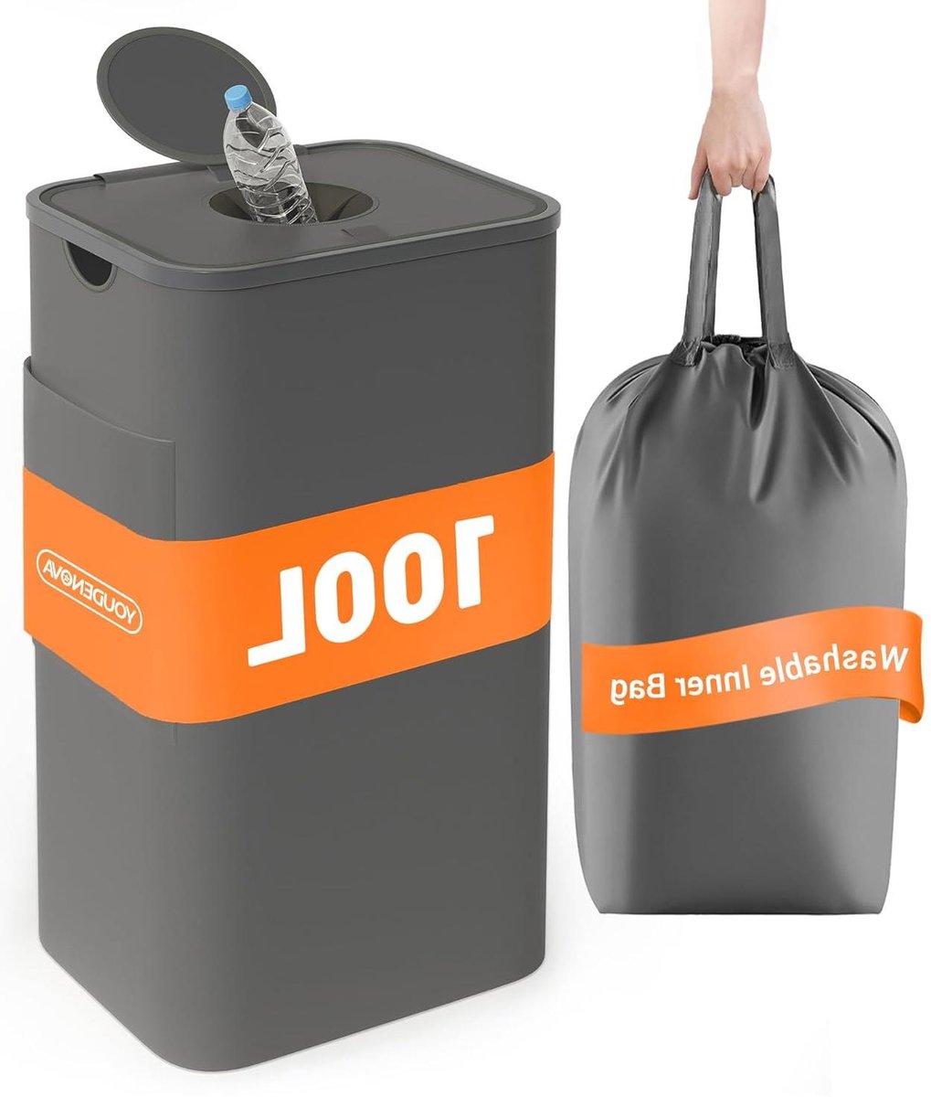 100 liter verzamelcontainer met geurdicht deksel voor keukenafval en glasrecycling