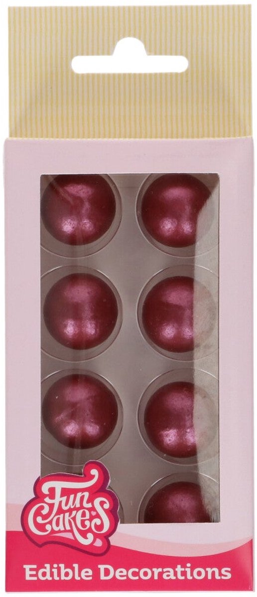 FunCakes Chocolade Decoraties - Kerstmis - Kerstballen Rood - Set/8
