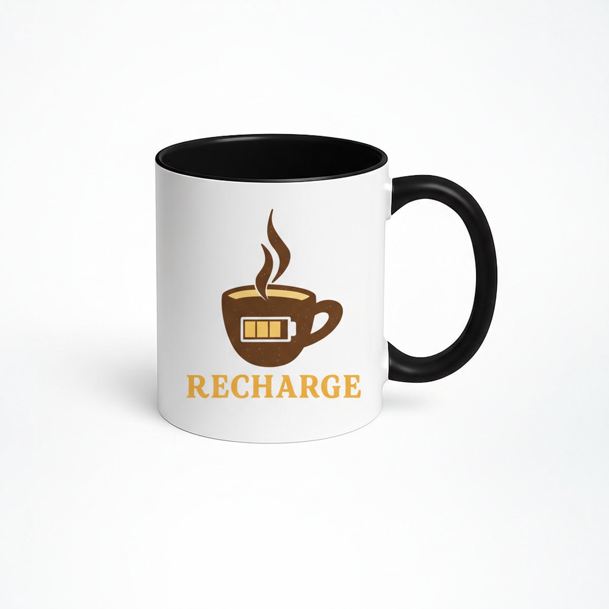 Koffie Mok Recharge - Keramische Mok met Batterij Design
