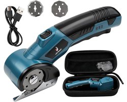 Elektrische Schaar 4,2 V - met 2 messen - veiligheidsvergrendeling - LED-verlichting - Universele Snijder - Stofschaar - Kartonschaar - Tapijtschaar - Accuschaar - Snijdt Leer, PVC, Tapijt, Karton en Meer